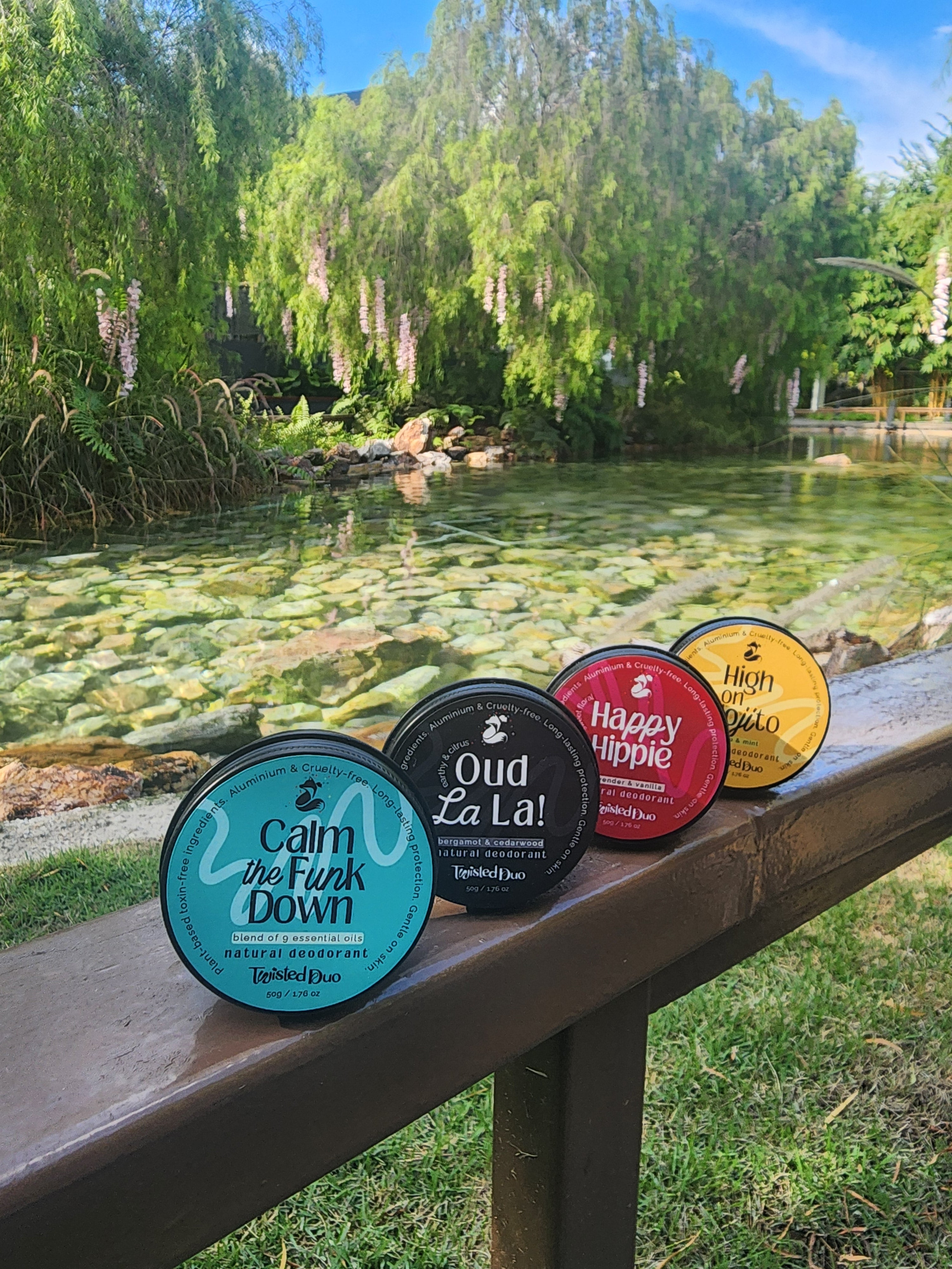 four jars of Twisted Duo natural deodorant