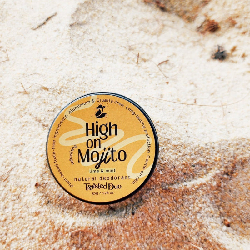 jar of natural deodorant on beach singapore-Twisted Duo