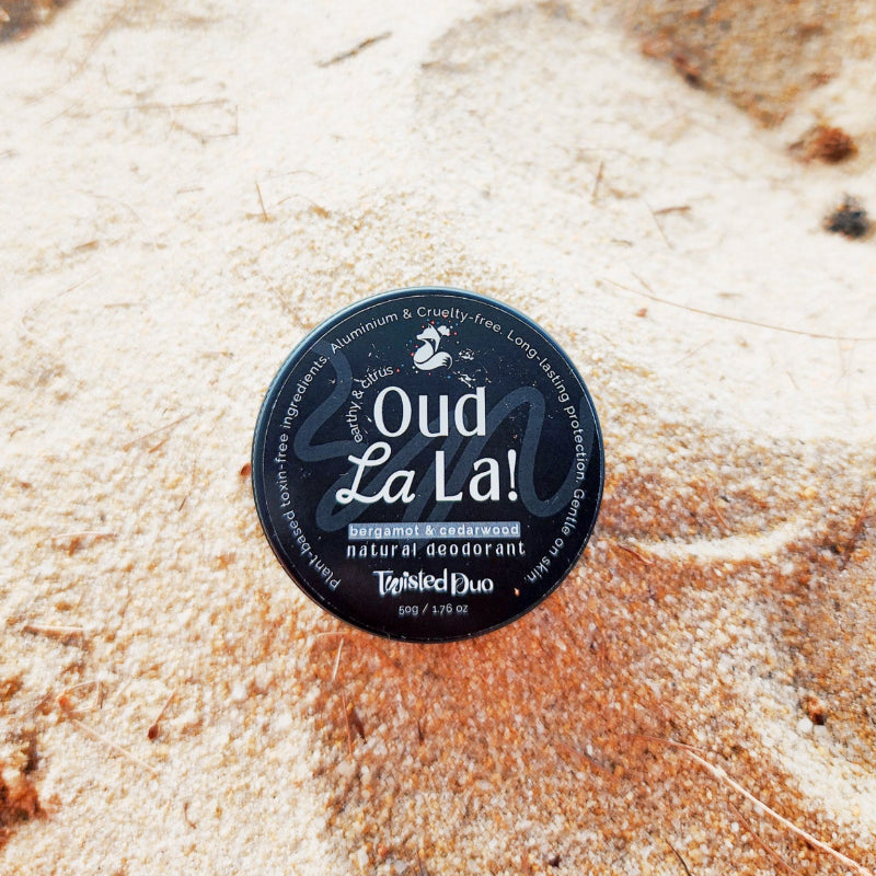 jar of natural deodorant singapore on beach