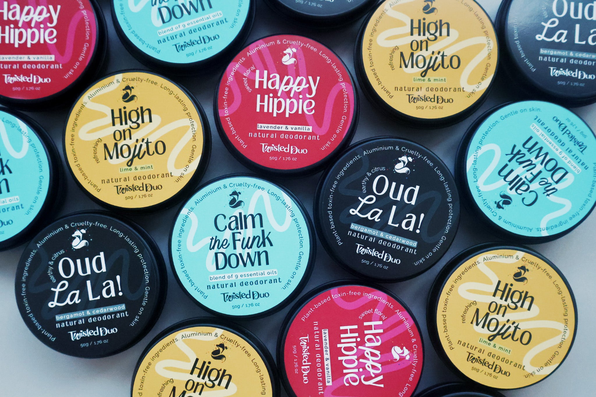 different scents of natural deodorant