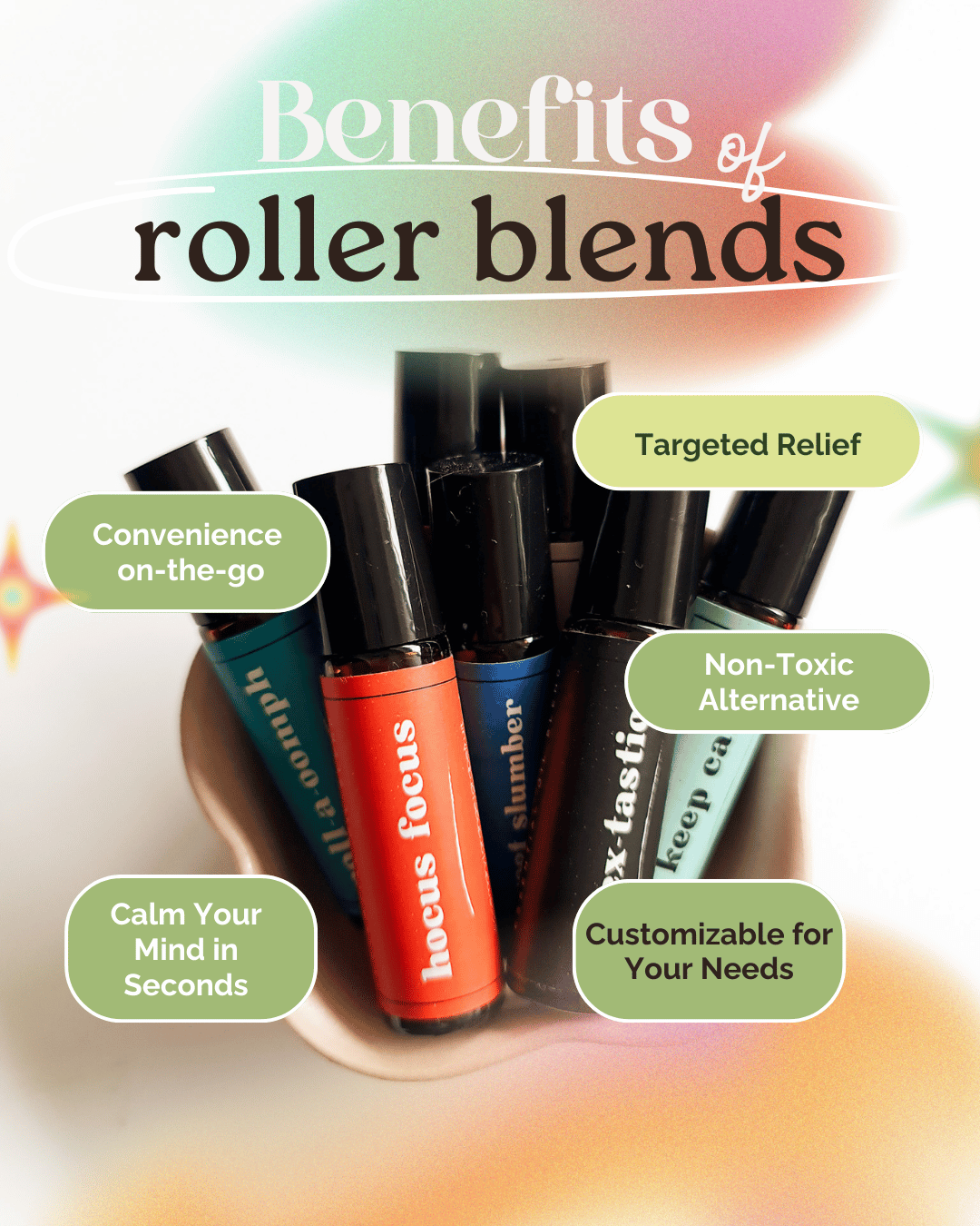 a set of roller blends in a bowl