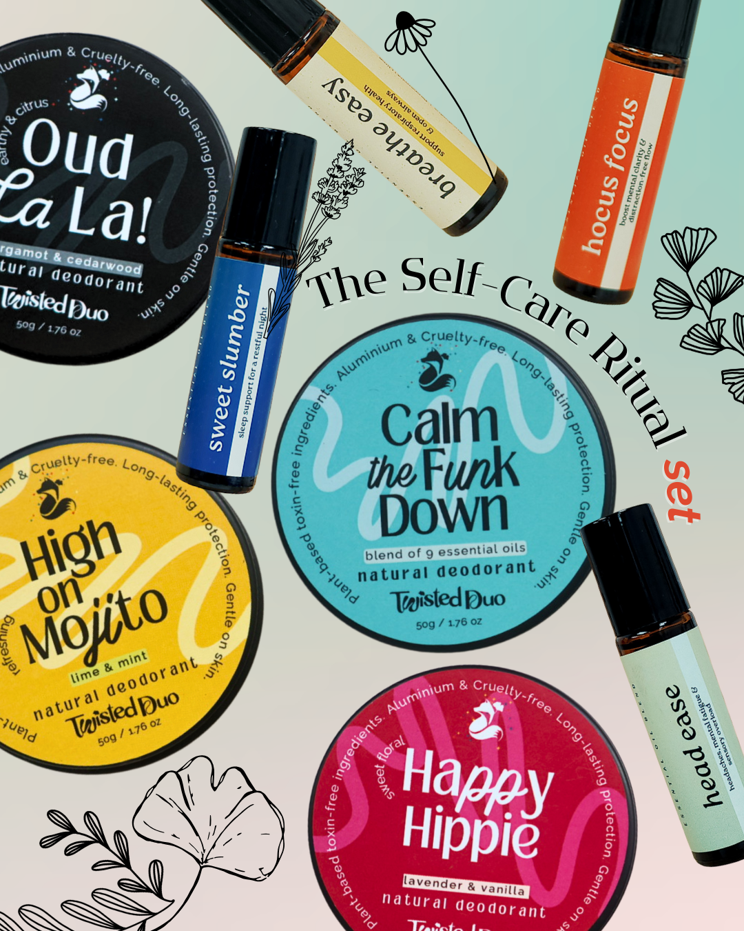 The Self-Care Ritual : Deodorant and Roller Blend set