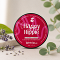 natural deodorant jar 'Happy Hippie' with green plants