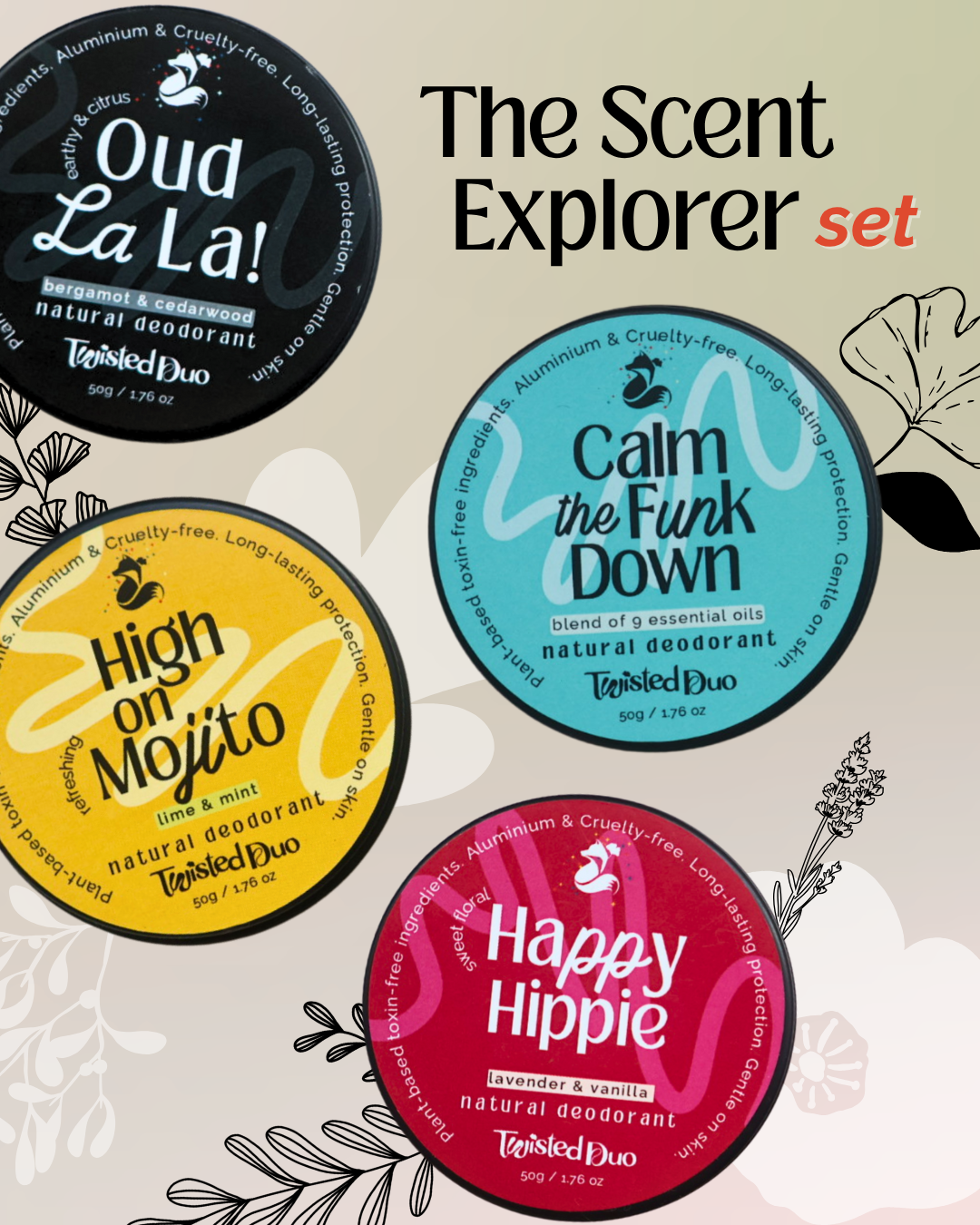 The Scent Explorer- Set of 4 - ONE of each scent